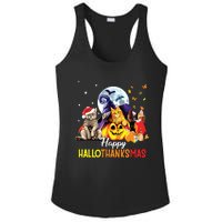 Happy Thanksgiving Cute Cat Happyhallothanksmas Ladies PosiCharge Competitor Racerback Tank