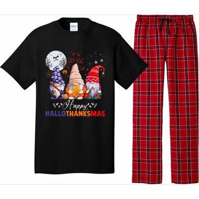 Halloween Thanksgiving Christmas Happy HalloThanksMas Gnomes Pajama Set