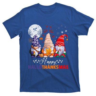 Halloween Thanksgiving Christmas Happy HalloThanksMas Gnomes T-Shirt