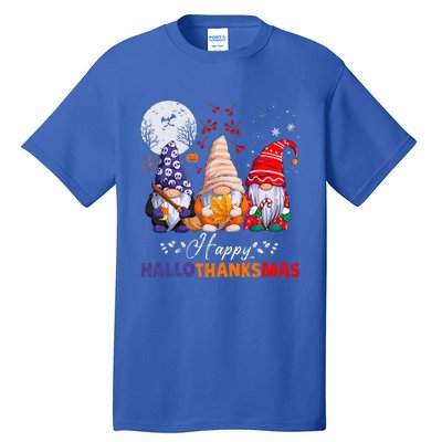 Halloween Thanksgiving Christmas Happy HalloThanksMas Gnomes Tall T-Shirt