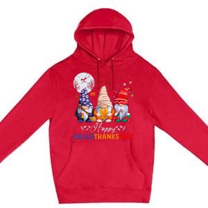 Halloween Thanksgiving Christmas Happy HalloThanksMas Gnomes Premium Pullover Hoodie