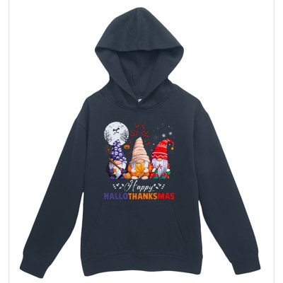 Halloween Thanksgiving Christmas Happy HalloThanksMas Gnomes Urban Pullover Hoodie