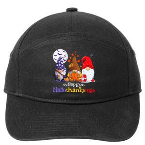 Halloween Thanksgiving Christmas Happy Hallothanksmas Gnomes 7-Panel Snapback Hat