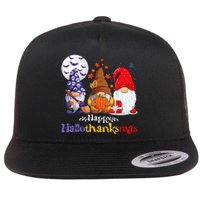 Halloween Thanksgiving Christmas Happy Hallothanksmas Gnomes Flat Bill Trucker Hat