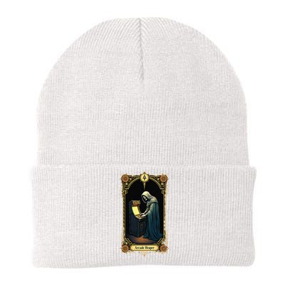 Halloween Tarot Card Skeleton Arcade Cabinet Reaper Knit Cap Winter Beanie