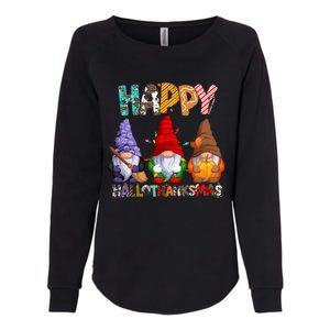 Halloween Thanksgiving Christmas Happy Hallothanksmas Gnomes Gift Womens California Wash Sweatshirt