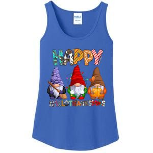 Halloween Thanksgiving Christmas Happy Hallothanksmas Gnomes Gift Ladies Essential Tank