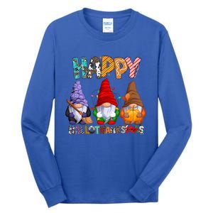 Halloween Thanksgiving Christmas Happy Hallothanksmas Gnomes Gift Tall Long Sleeve T-Shirt