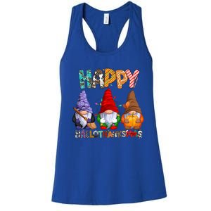 Halloween Thanksgiving Christmas Happy Hallothanksmas Gnomes Gift Women's Racerback Tank