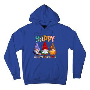 Halloween Thanksgiving Christmas Happy Hallothanksmas Gnomes Gift Tall Hoodie