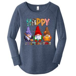 Halloween Thanksgiving Christmas Happy Hallothanksmas Gnomes Gift Women's Perfect Tri Tunic Long Sleeve Shirt