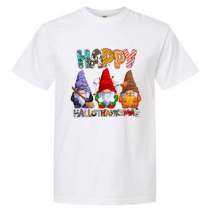 Halloween Thanksgiving Christmas Happy Hallothanksmas Gnomes Gift Garment-Dyed Heavyweight T-Shirt