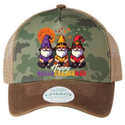 Halloween Thanksgiving Christmas Happy Hallothanksmas Gnomes Legacy Tie Dye Trucker Hat