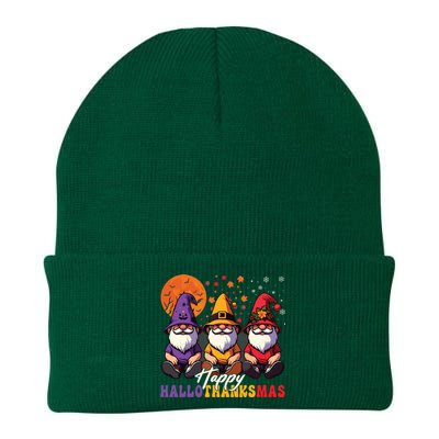 Halloween Thanksgiving Christmas Happy Hallothanksmas Gnomes Knit Cap Winter Beanie