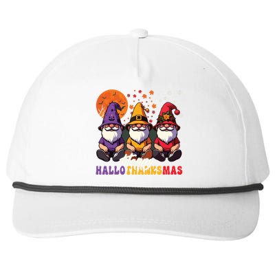 Halloween Thanksgiving Christmas Happy Hallothanksmas Gnomes Snapback Five-Panel Rope Hat