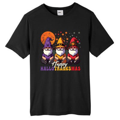 Halloween Thanksgiving Christmas Happy Hallothanksmas Gnomes Tall Fusion ChromaSoft Performance T-Shirt