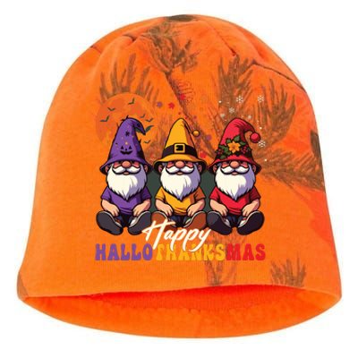 Halloween Thanksgiving Christmas Happy Hallothanksmas Gnomes Kati - Camo Knit Beanie