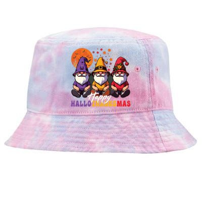 Halloween Thanksgiving Christmas Happy Hallothanksmas Gnomes Tie-Dyed Bucket Hat