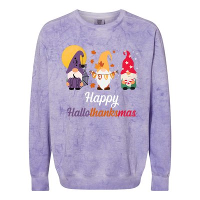 Halloween Thanksgiving Christmas Holiday Gnomes Colorblast Crewneck Sweatshirt