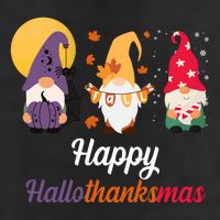 Halloween Thanksgiving Christmas Holiday Gnomes 7 Panel Mesh Trucker Snapback Hat