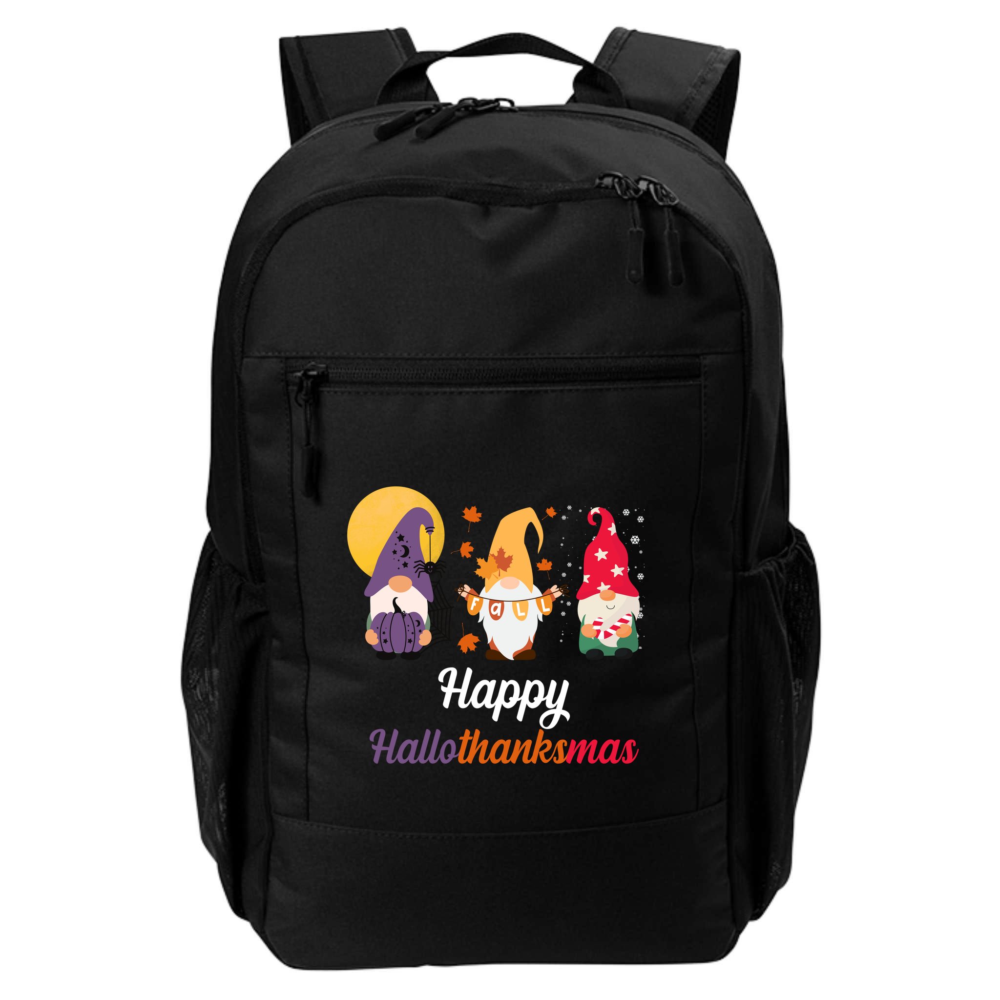 Halloween Thanksgiving Christmas Holiday Gnomes Backpack