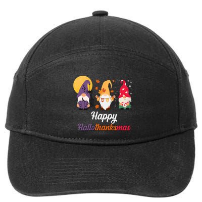 Halloween Thanksgiving Christmas Holiday Gnomes 7-Panel Snapback Hat