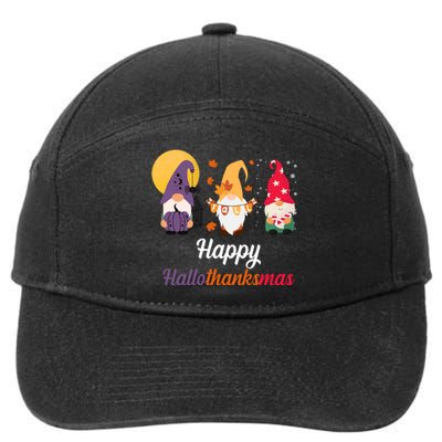 Halloween Thanksgiving Christmas Holiday Gnomes 7-Panel Snapback Hat