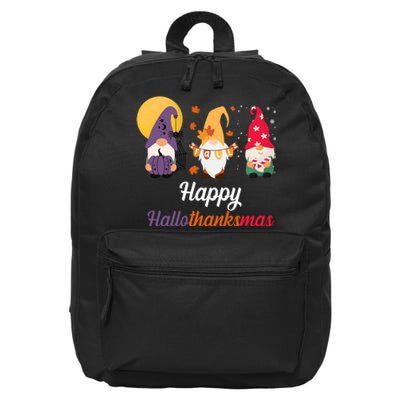 Halloween Thanksgiving Christmas Holiday Gnomes 16 in Basic Backpack