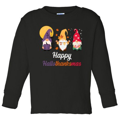 Halloween Thanksgiving Christmas Holiday Gnomes Toddler Long Sleeve Shirt