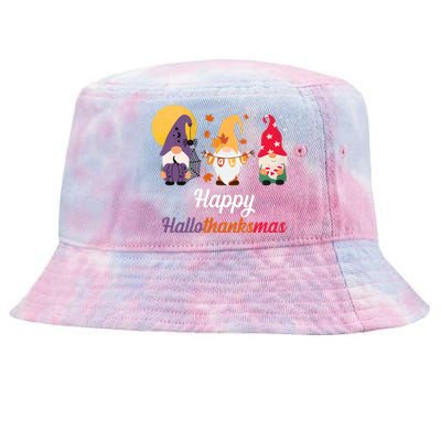 Halloween Thanksgiving Christmas Holiday Gnomes Tie-Dyed Bucket Hat