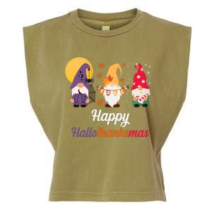 Halloween Thanksgiving Christmas Holiday Gnomes Garment-Dyed Women's Muscle Tee