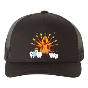 Happy Thanksgiving Cute Turkey Teeth Toothbrush Dental Fall Yupoong Adult 5-Panel Trucker Hat