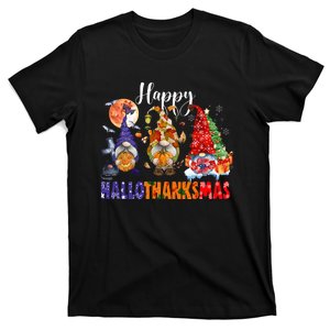 Halloween Thanksgiving Christmas Happy HalloThanksMas Gnomes T-Shirt