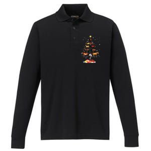 Horse Tree Christmas Horses Xmas Gifts Performance Long Sleeve Polo