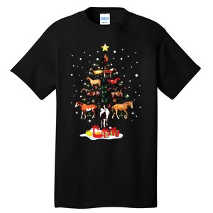 Horse Tree Christmas Horses Xmas Gifts Tall T-Shirt