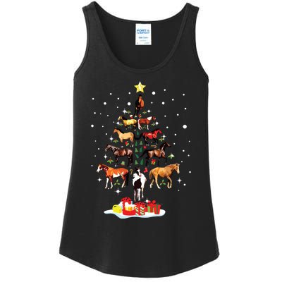 Horse Tree Christmas Horses Xmas Gifts Ladies Essential Tank