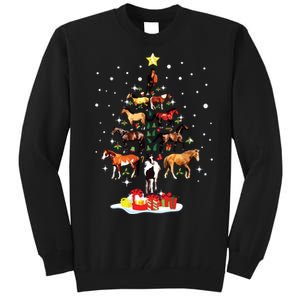 Horse Tree Christmas Horses Xmas Gifts Tall Sweatshirt