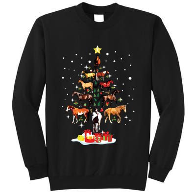 Horse Tree Christmas Horses Xmas Gifts Tall Sweatshirt