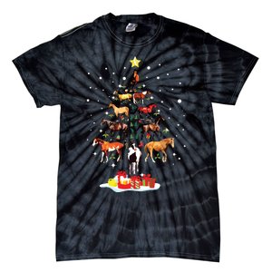 Horse Tree Christmas Horses Xmas Gifts Tie-Dye T-Shirt