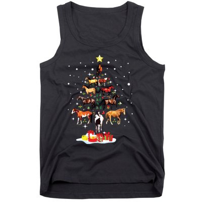 Horse Tree Christmas Horses Xmas Gifts Tank Top