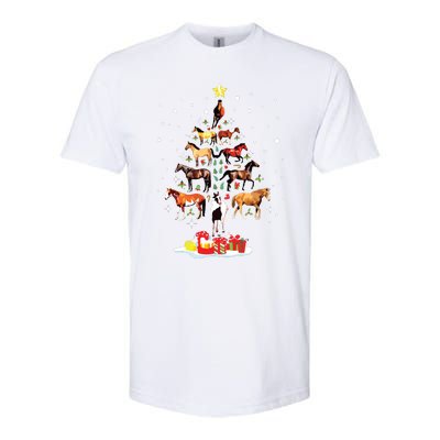 Horse Tree Christmas Horses Xmas Gifts Softstyle CVC T-Shirt