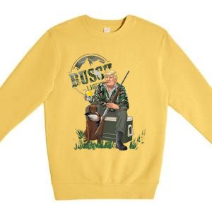 Hunting Trump Camo Duck Election Maga 2024 Voter Premium Crewneck Sweatshirt