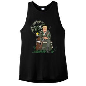 Hunting Trump Camo Duck Election Maga 2024 Voter Ladies PosiCharge Tri-Blend Wicking Tank