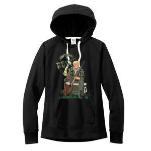 Hunting Trump Camo Duck Election Maga 2024 Voter Women's Fleece Hoodie