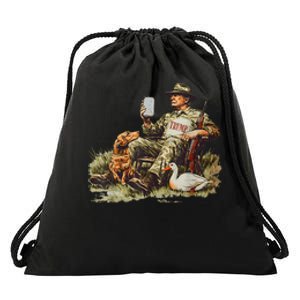 Hunting Trump Camouflage Funny Duck Hunting Season Maga Drawstring Bag