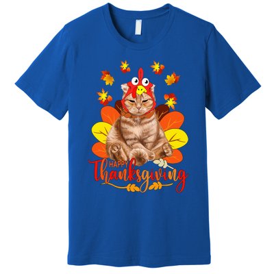 Happy Thanksgiving  Cat Turkey Christmas Day Premium T-Shirt