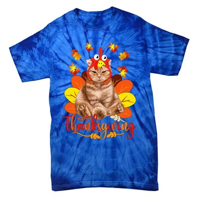 Happy Thanksgiving  Cat Turkey Christmas Day Tie-Dye T-Shirt