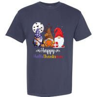 Halloween Thanksgiving Christmas Happy HalloThanksMas Gnomes Garment-Dyed Heavyweight T-Shirt