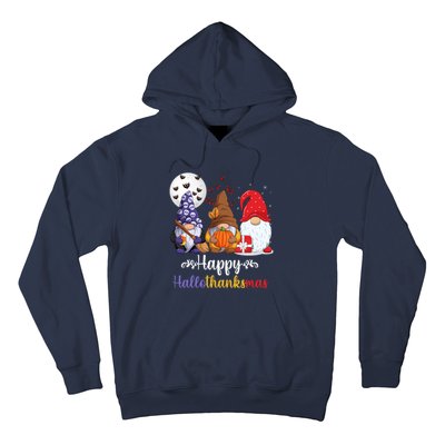 Halloween Thanksgiving Christmas Happy HalloThanksMas Gnomes Hoodie