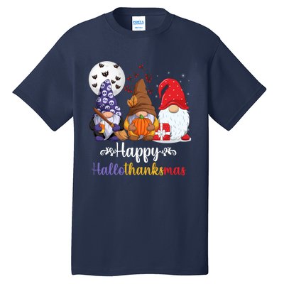 Halloween Thanksgiving Christmas Happy HalloThanksMas Gnomes Tall T-Shirt